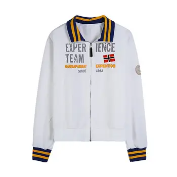 

Fashion Thin Coat Autumn New Casual Loose Letter Print Coat Korean Style White Long Sleeve Zipper Sweatshirts For Women 2019