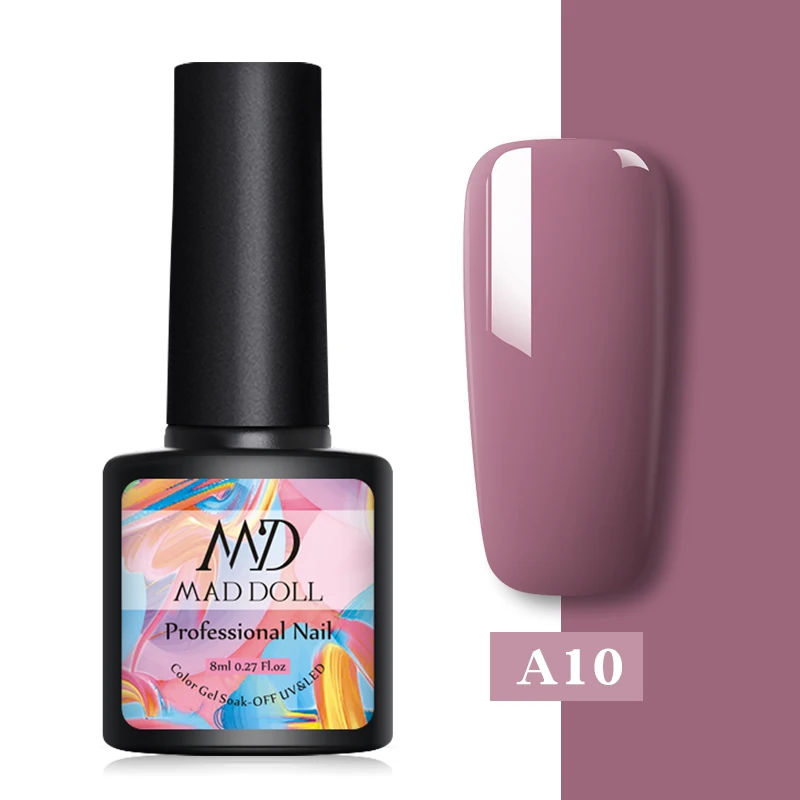 A10 Mad Doll 8 мл цветной УФ-гель голографический блеск Полупостоянный впитывающий Гель-лак для нейл-арта лак маникюрный лак дизайн DIY - Цвет: A10