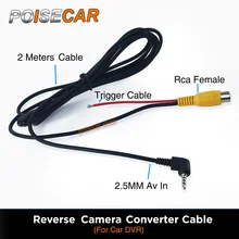 Rca a 2.5mm cabo av para câmera de visão traseira do carro estacionamento câmera conversor cabo para carro dvr para carro dvr camcoder gps tablet