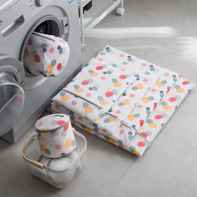 6 Size Laundry Bag Washing Net Bag Travel Storage Bag Socks Bra Underwear Laundry Care Zipper Home Use For Washing Machine