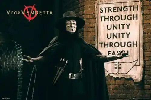 V for Vendetta Classic Movie Characters Art Silk Poster 24x36inch