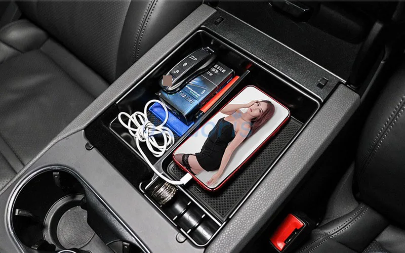 Автомобильный Стайлинг центральный подлокотник коробка для хранения перчаток консоль Органайзер контейнер лоток для Porsche Cayenne аксессуары