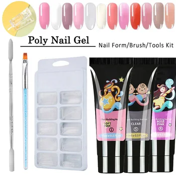 

Fashion Quick Building UV Nail Poly Gel Kit Polish Nail Art Extension Acrylic Kits Quick Dry Accessories Gel Dropshipping SMJ