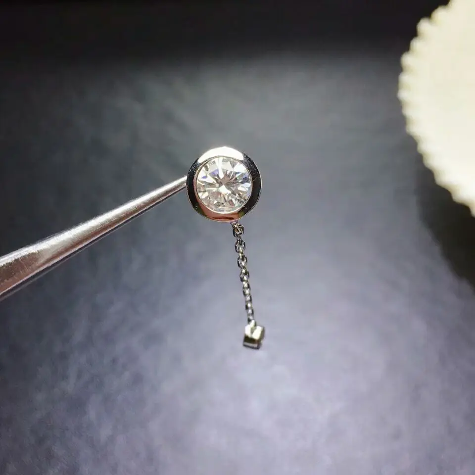 MeiBaPJ 2 карата Moissanite для комплекта бриллиантовых ювелирных изделий 925 Серебряное кольцо подвеска ожерелье 2 шт. костюмы Свадебные украшения для женщин