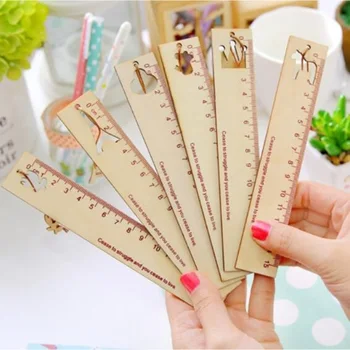 

1pcs/lot Cute fashion wood rulers Vintage Hollow design Wooden Ruler with Pendant office school supplies