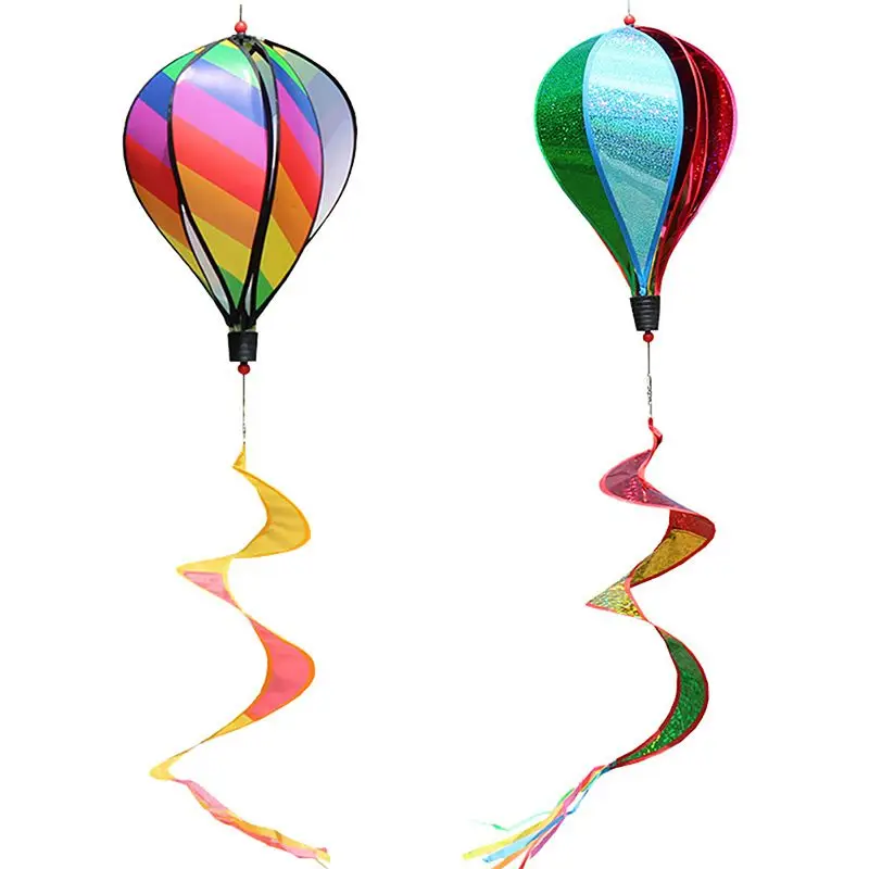 Hot Air Balloon Grid Windmill Wind Spinner Hanging Spiral Windmills Garden Yard Outdoor Toy Party Favor Supplies Wedding Decor