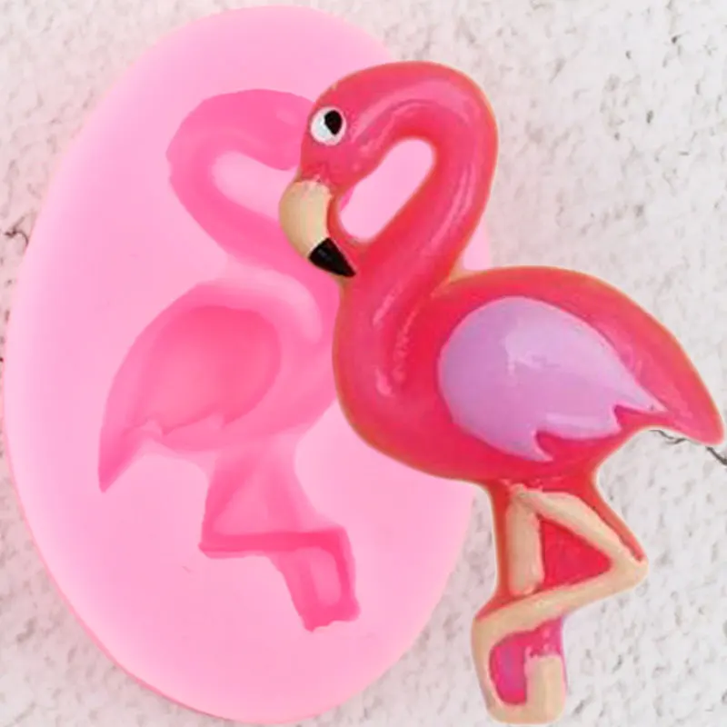 3D Flamingos Silicone Molds DIY Party Cake Decorating Tools Cupcake Topper Fondant Mould Candy Clay Chocolate Gumpaste Moulds