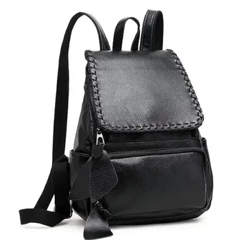

Retro Genuine leather Backpack Women Leather Rucksack Travel Women's Knapsack Teenager Shoulder Bags Mochila School Back Pack