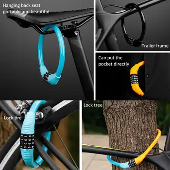 

Bicycle 4 digit Password Lock Anti-theft Lock Mountain Bike Color Lock Dead Fly Bicycle Equipment Electric Motorcycle lock