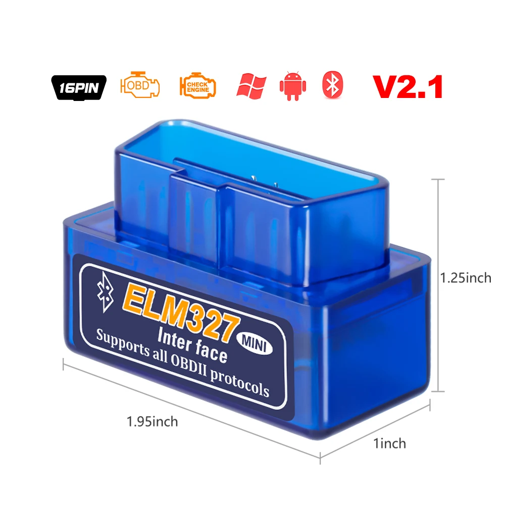 38 шт. ELM327 V2.1 Интерфейс Buletooth Авто OBDII диагностический инструмент ELM 327 сканер