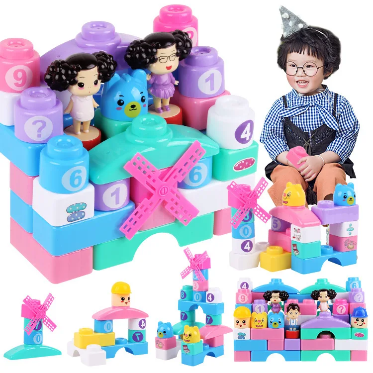 

Educational Building Blocks Early Childhood ENLIGHTEN Large Particles Inserted Building Blocks Carry Bag Satchel Bag Assembled F