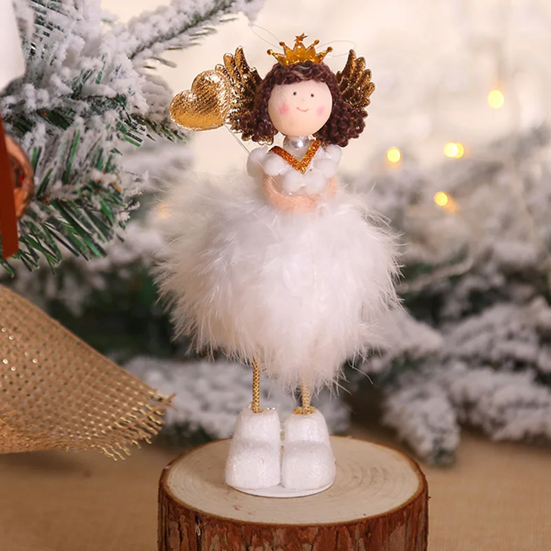 Рождественский кулон милый флисовый Ангел Кукла Настольный оконный орнамент подвесной Декор Высокое качество