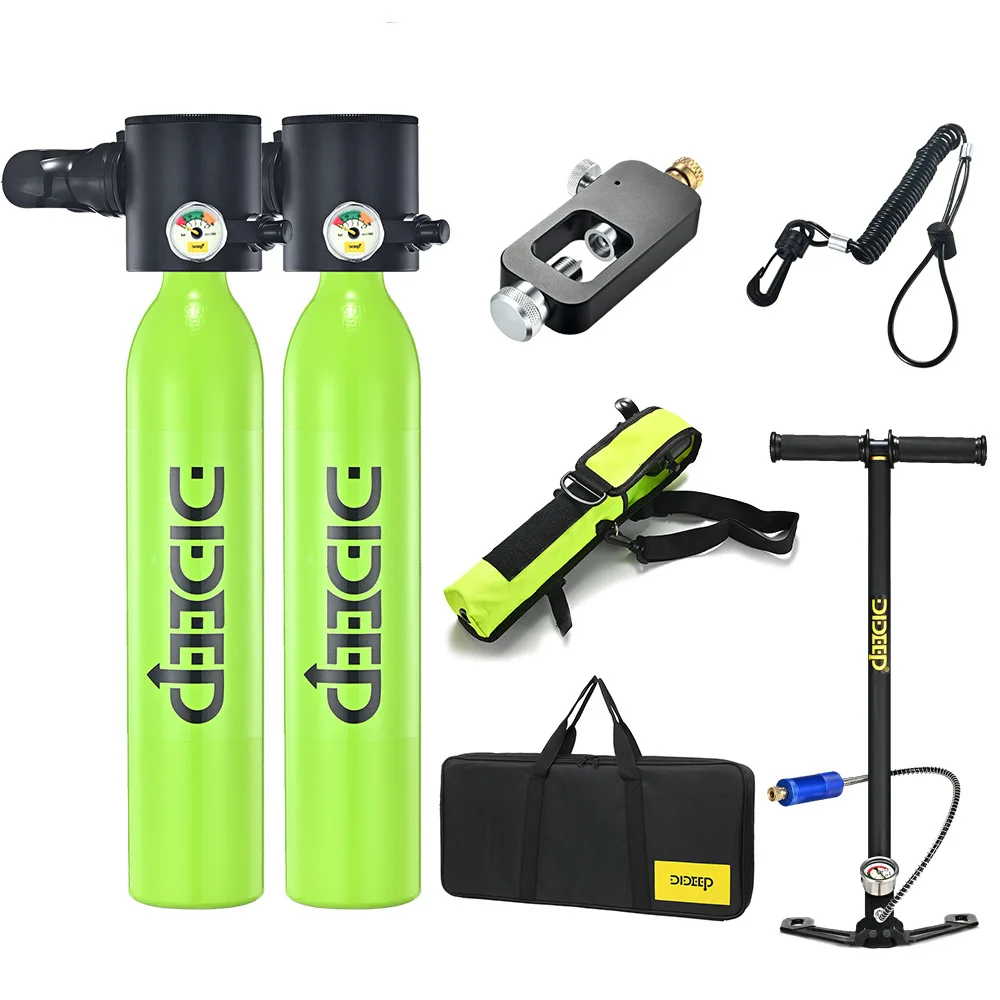 

DIDEEP-Mini Scuba Diving Tank Set, респиратор с кислородным баллоном, Воздушный баллон, ручной насос для подводного плавания, подводный, 0,5 л