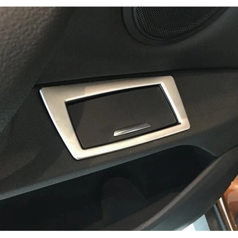 

For BMW X1 F48 2016 2017 2018 Stainless steel Car Rear Ashtray panel Cover Trim Car Styling Accessories 2pcs