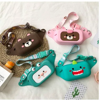 

Cute Creative Women's Bag 2020 New Style Cartoon Design Chest Bag Female Large Capacity Phone Bag Fashion Silicone Shoulder Bags