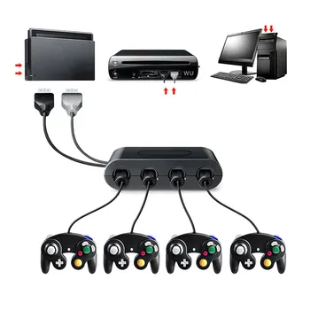 

4 Ports for GC Game Cube to for Wii U PC USB for Nintendo Switch Game Controller Adapter Converter for windows 7/8 XP Vista Mac