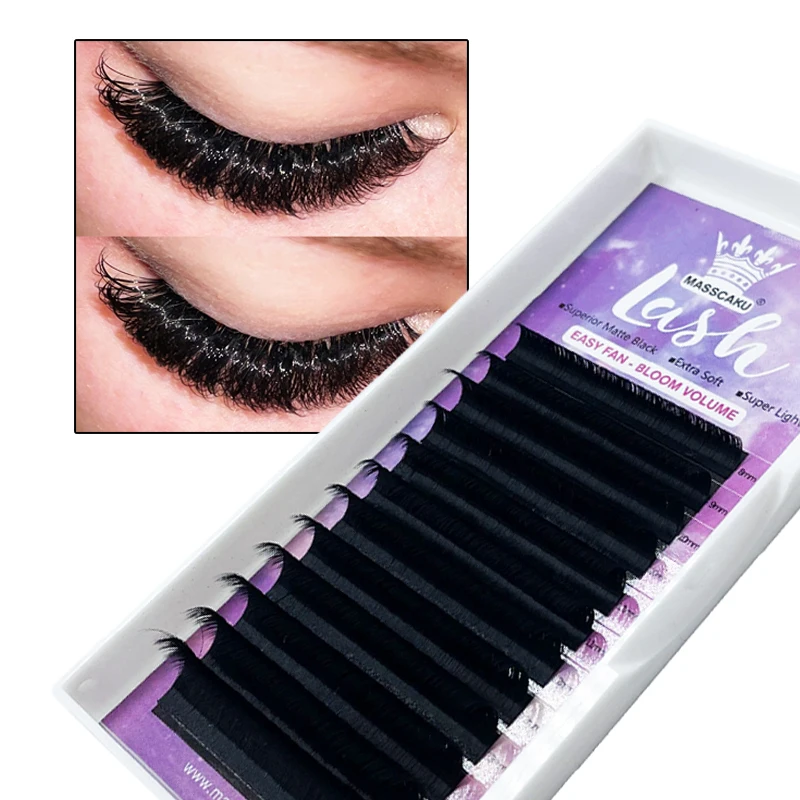 New products quick fan eyelashes extension private label c/d curl lash extensions wholesale premium faux mink eyelash extensions wholesale private label 25mm eyelashes with custom eyelash packaging box