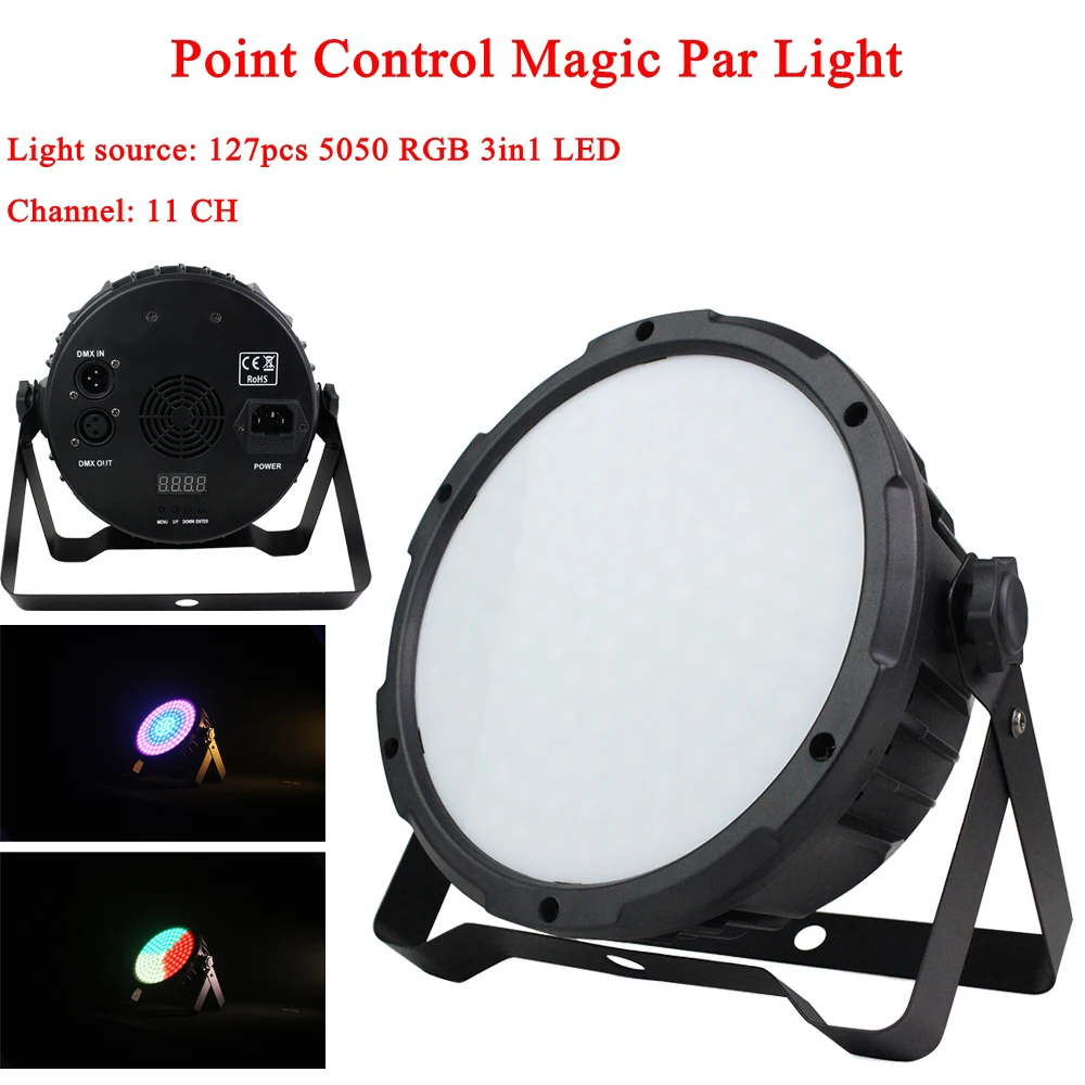 

2Pcs/Lot 127 LED Point Control Magic Par Light RGB DMX512 Sound Actived Magic Effect Led Stage DJ Disco Club Party Lighting