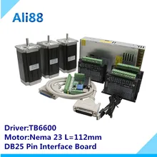 Nema 23 CNC маршрутизатор 3 оси комплект: TB6600 сервопривод+ DB25 Breakout Board+ 3N. m/425oz. В шаговый двигатель для cnc-фрезерный станок токарный станок