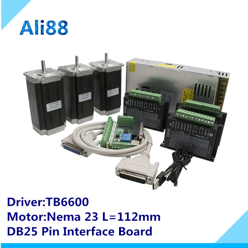 3 Axis CNC Kit 3.0Nm Nema 23 Stepper Motor /& Driver DM542T CNC Mill Lathe Router