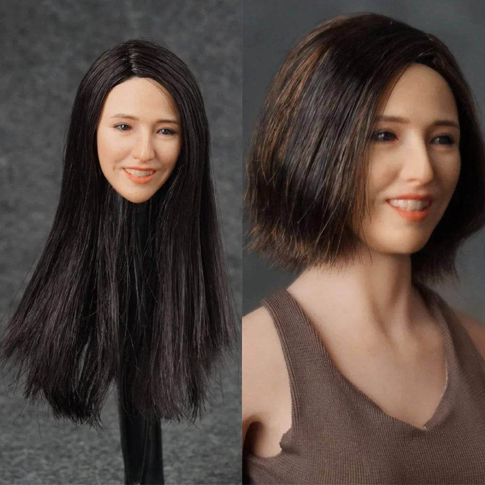 

In Stock 1/6 Scale SD001 Sunshine Girl Smiling Girl Sweet Asian Pure Sweet Beauty Head Carving Model for 12'' Body