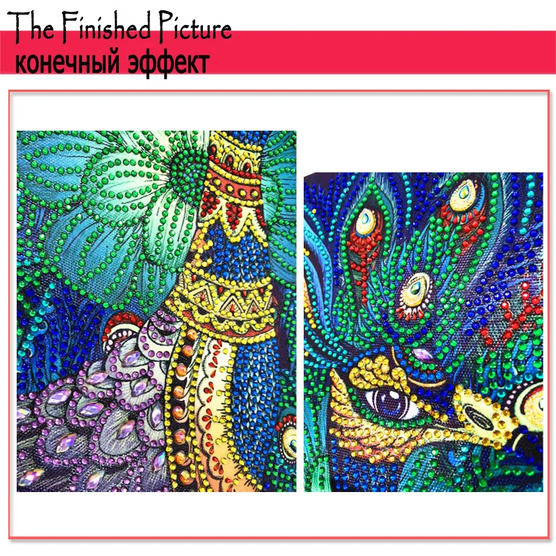 RUBOS DIY 5D Diamond Embroidery Blue Peacock Animal Bead Diamond Painting Rhinestone Picture Big 3D Pearl Mosaic Hobby New Sale (7)