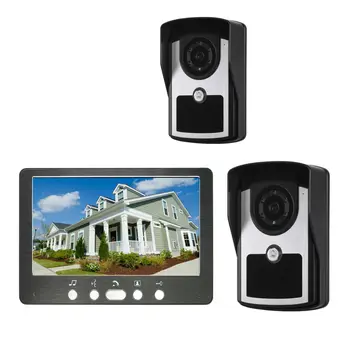 

Yobang Security Video Intercom 7 Inch Monitor Wired Video Doorbell Visual Door Phone Speakephone Intercom Camera Security System