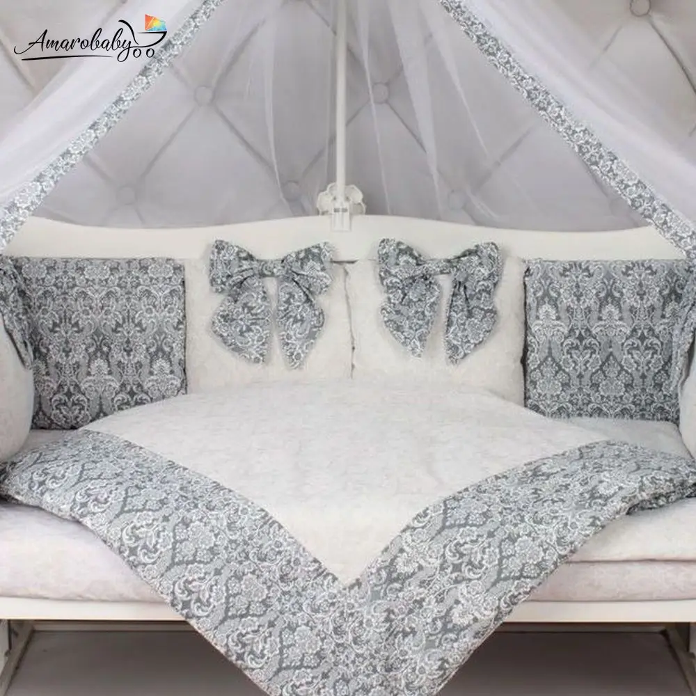 Комплект Premium в кроватку 18 предметов(6+12 бортиков) AmaroBaby Статус, бязь