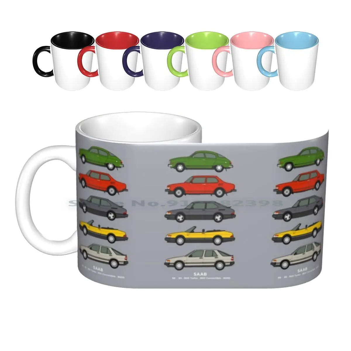 Saab Classic Car Outline Illustrazione Tazze In Ceramica Tazze Da Caffè Tazza Da Tè Al Latte Saab Cars Saab 900 Turbo Saab 99 Turbo Saab 96 V4