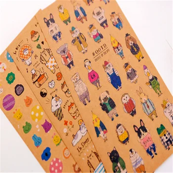 

40pack/lot Vintage kraft paper cat sticker Decorative Stickers Scrapbooking DIY Diary Album Stick Label Gift for Party