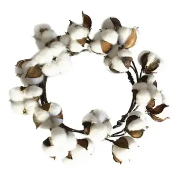 

Dried Flower Small Cotton Boll Wreath For farmhouse Primitive Decoration Wall Christmas Door E8M1