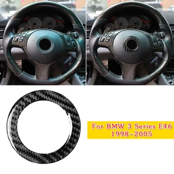 

Carbon Fiber Car Steering Wheel Center Sticker Trim For BMW 3 Series E46 4-door Cover ABS Chrome Trim Decoration Sticker