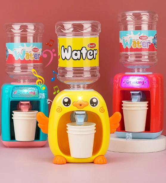 Can water mini family kitchen small simulation yellow duck baby boys girls children toy water dispenser J03