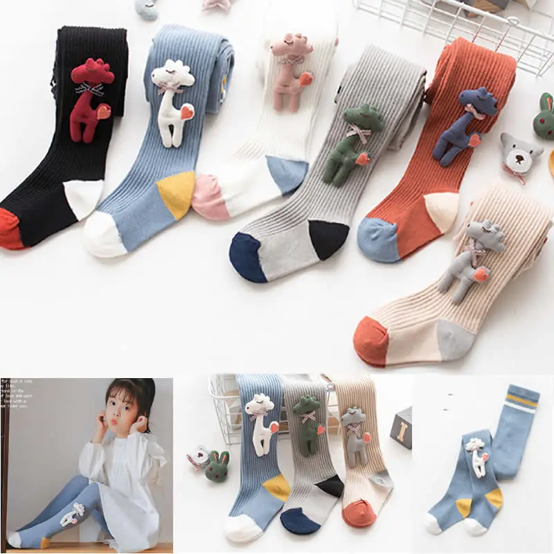 

Baby girls tights 2019 new autumn winter fashion tights cartoons jewelry stockings kids children combed cotton stretch pantyhose