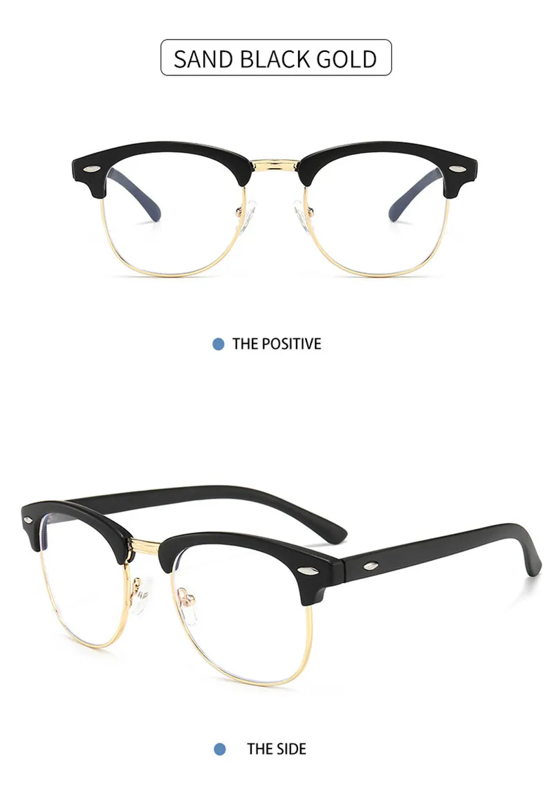 Модные анти-синие очки для мужчин и женщин, Ретро стиль, полуоправа, высокое разрешение, очки для чтения, Классические Плоские зеркальные очки, защита глаз S5