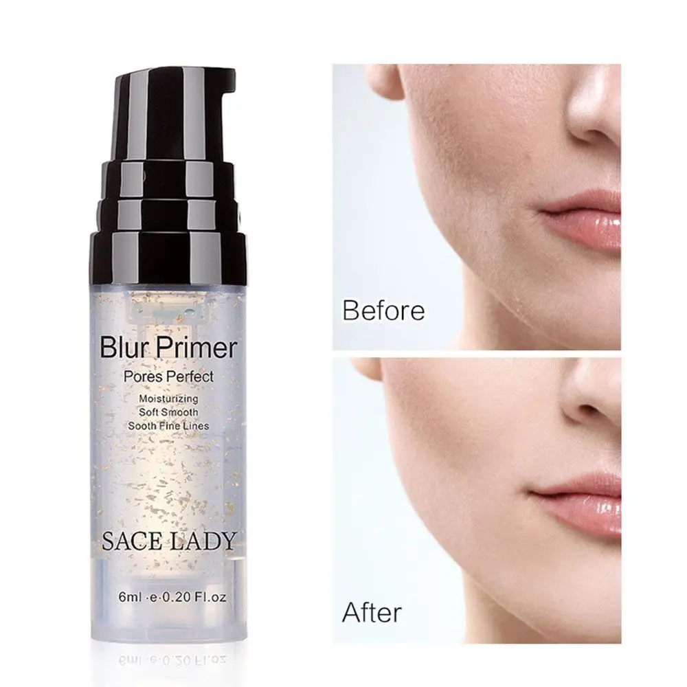 

SACE LADY 6ml Blur Primer Makeup Base Face 24k Gold Elixir Oil Control Face Cream Matte Nude Make Up Pores Foundation Primer