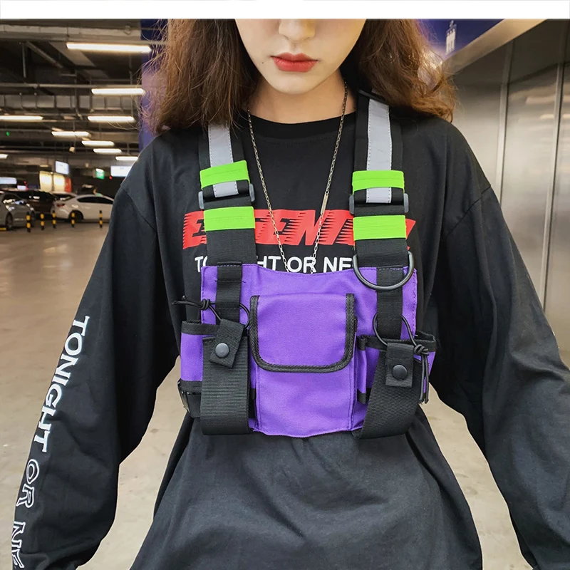 Новая мужская нагрудная сумка, камуфляжная тактическая жилетка, передняя сумка, сумка-кобура, жилет в стиле хип-хоп, уличная функциональная нагрудная сумка