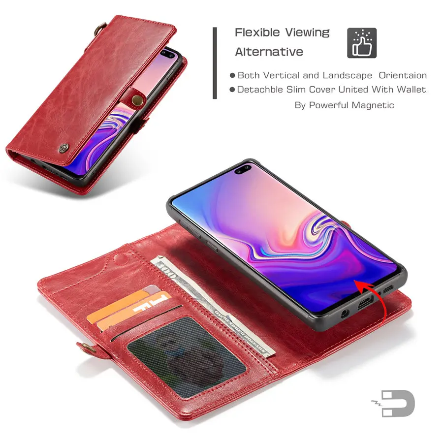 Чехол-Кошелек для телефона в деловом стиле для samsung Galaxy S8, S9, S10 Plus, чехол из ТПУ+ поликарбоната, Магнитный чехол-кошелек с веревкой для Note8, Note9, чехол