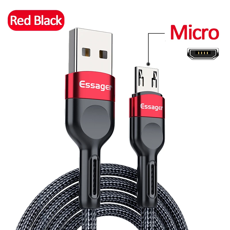 Essager Micro USB Cable 3A Fast Charging Charger Microusb Wire Cord For Samsung Xiaomi Redmi Android Mobile Phone Data Cable 3M iphone hdmi to tv Cables