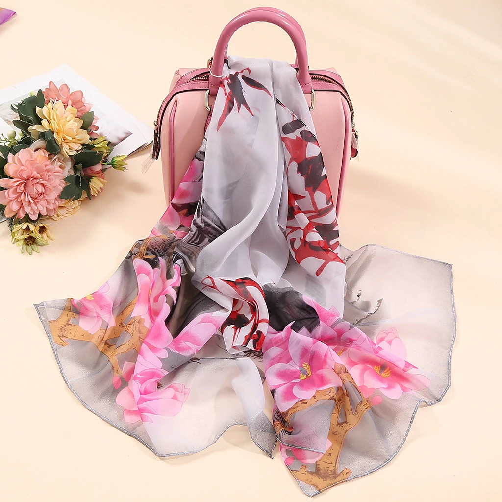 2019 Scarves For Women Hot Sale Print Flower Scarves Wrap Sunscreen Beach Long Hijab Four Seasons Available Cape Female 919