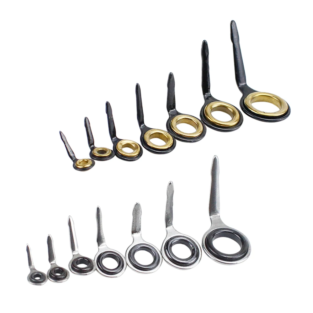 14 Piece Single Leg Fishing Rod Ring Eye Guide Set Rod Repair Building Fishing Accessories Mixed Sizes 3# 4# 5# 6# 7# 8# 10#