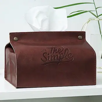 

Nordic Leather Tissue Box Custom Tray High-end Removable Multi-purpose Tissues Bag Home Storage Organization