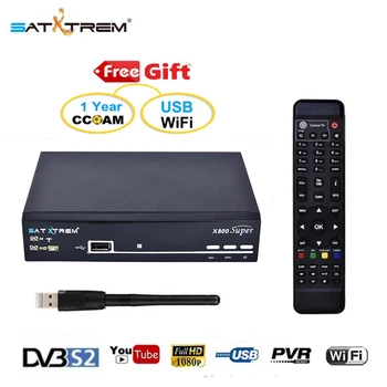 

SATXTREM X800 Super Satellite TV Receiver Digital DVB S2 Full 1080P TV Tuner Vga Suport MT7601 Wifi Ccam Spain TV Receiver