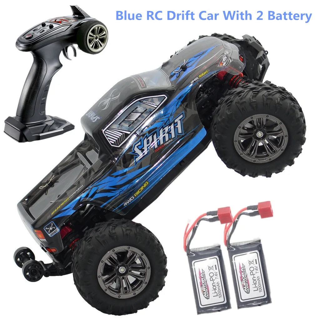 RC Drift бесщеточный автомобильный двигатель бесщеточный ESC 2,4G RC автомобиль 4WD 52 км/ч высокоскоростной Багги монстр грузовик анти-вибрации дрейф гоночная игрушка - Цвет: Blue  RC Car 2batter