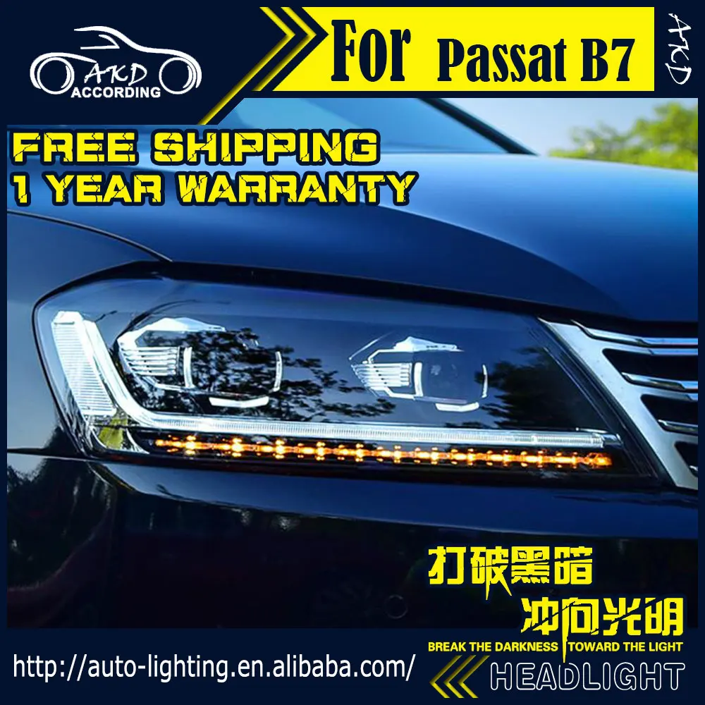 АКД стайлинга автомобилей фар сборки для Passat B7 Европы фары HID Bi Xenon светодиодный