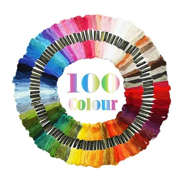 

50/100PCS Multi-color Soft Cotton Cross Stitch Threads Sewing Embroidery Floss Home DIY Handicraft Supplies.