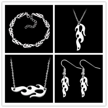 

Fashion Flame Pendant Necklace For Women Personalise Necklace Jewelry Simple Silvery Chain Choker Necklaces Accessories Choker