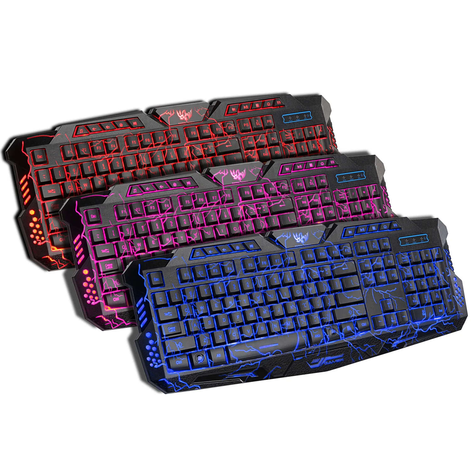 

A878 English Three-Color Crack Backlit Keyboard Variety Light Mode Suitable Every Game Manufacturers Currently Available Wholesa
