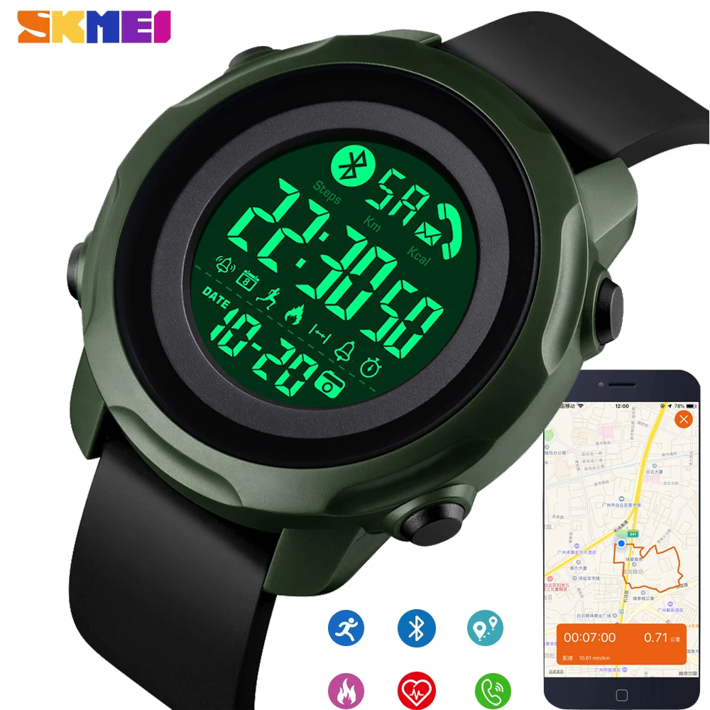 Skmei Bluetooth Men Smart Watch Sport Pedometer Calorie Fitness Women Electronic Digital Clock Wristwatch Waterproof inteligente