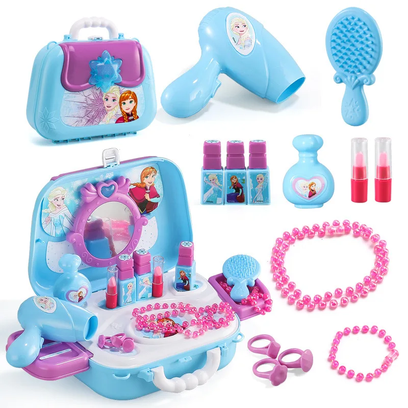 Дисней Игрушки для девочек принцесса игрушки Замороженные туалетный Макияж набор игрушек Детский макияж Замороженные игрушки Детский имитационный туалетный столик